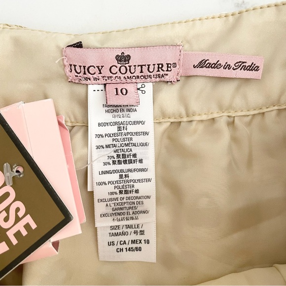 Juicy Couture Girls Skirt Gold Heart Brocade + Pockets 10 NWT - Picture 3 of 7